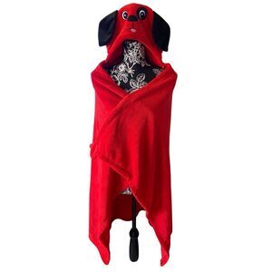 Lot of 2 Kids Hooded Dog Robe Towel Stuffed Animal Set Baby Toddler